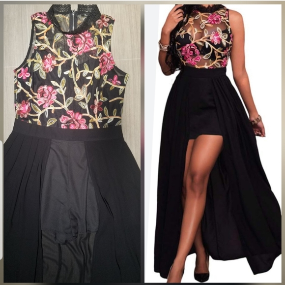 The Clothing Company Black Wrap Maxi Skirt with Slit - Picture 1 of 9